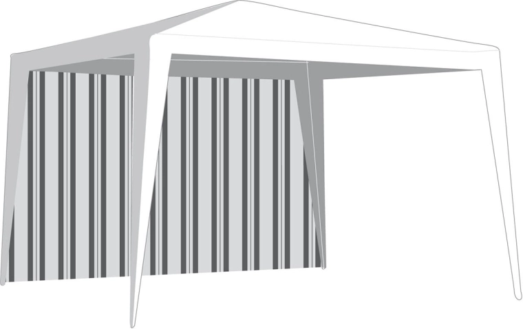 Sidewall for garden gazebo 295 × 190 cm without window, white-green stripes