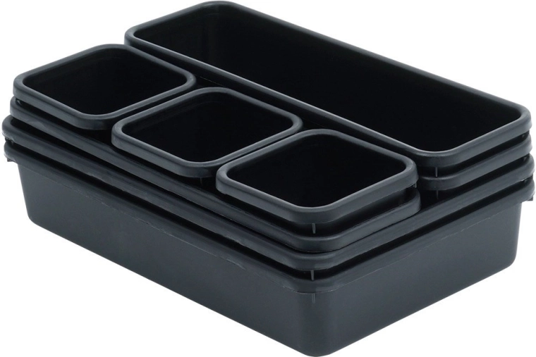 Durable plastic and space-saving nesting