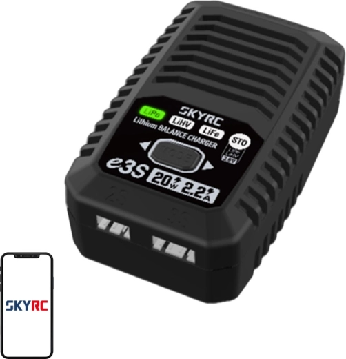 Tinklo įkroviklis LiPo/LiHV/LiFe 2S/3S SKYRC e3S