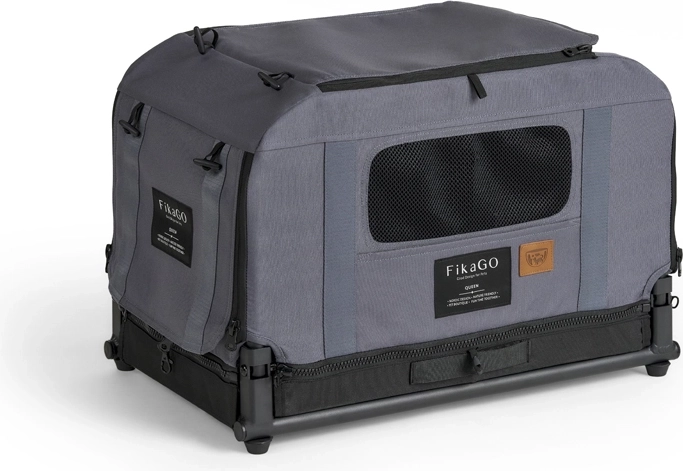 FikaGo foldable kennel carrier Queen XS grey