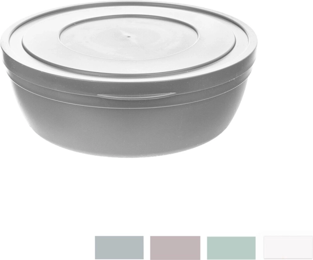 Plastic bowl with lid Kapa flat 17 cm (assorted colors)