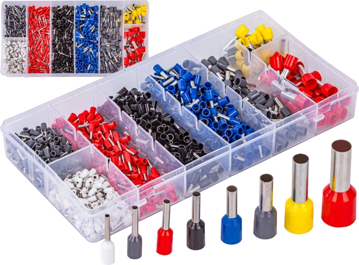 Ferrule end terminal set for crimping in an organizer (800 pcs)