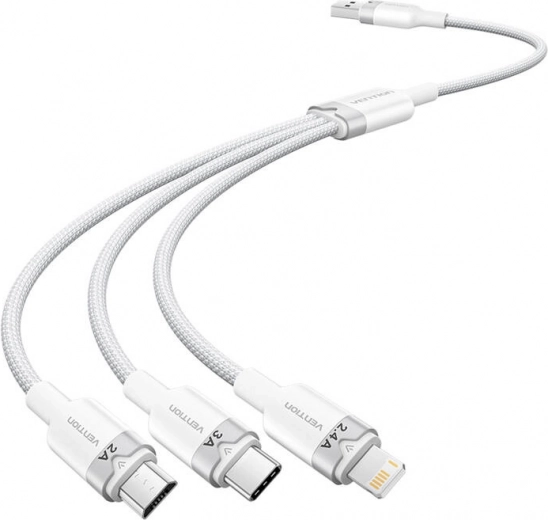 USB cable 3-in-1 1.5 m Vention (white)