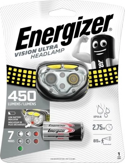 Žibintuvėlis ant galvos Energizer Vision Ultra 450 lm, veikia iki 50 val.
