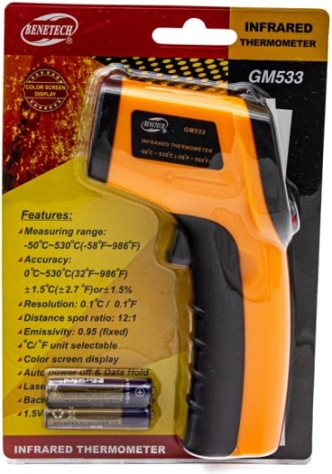 Non-contact laser pyrometer Benetech -50 to 530 °C