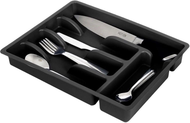 Black cutlery drawer organizer 36 × 25.5 cm
