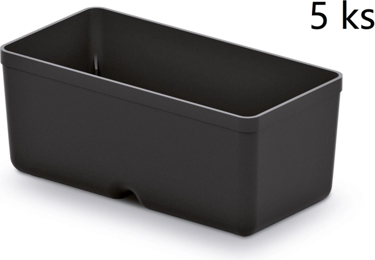 Rinkinys iš 5 plastikinių įrankių dėžučių Unite Box, juodos, 110 × 55 × 132 mm