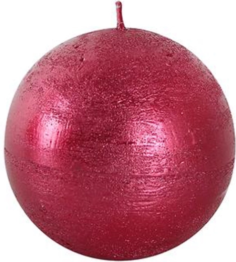 Rustic round candle 8 cm PROVENCE red