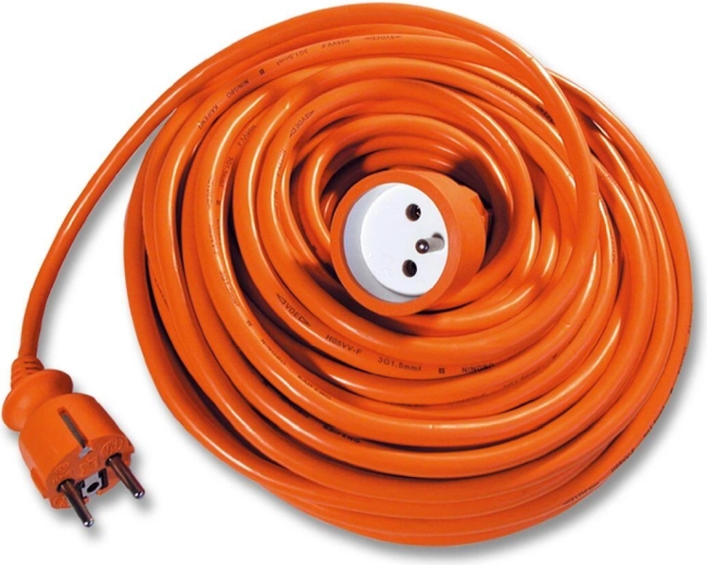 Extension Cable 25 m, 1 Socket, 3×1.5 mm², Orange