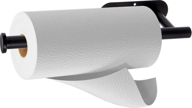 RADKA Wall-Mounted Paper Towel Holder, Metal, Black