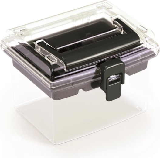 Plastic organizer with lid PROSPERPLAST NUF HIGH, black