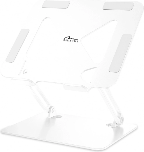 reguliuojamas ergonomiškas nešiojamojo kompiuterio stovas 10–17" baltas