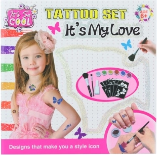 Vaikiškas blizgių tatuiruočių rinkinys It's My Love