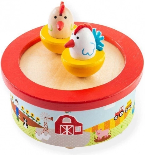 Medinė muzikinė dėžutė „Farma“ BIGJIGS TOYS