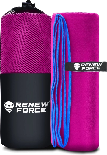 RENEW FORCE quick-drying microfiber towel XXL pink 177 × 95 cm