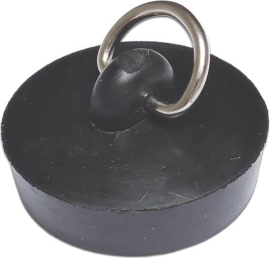 Guminis kamštis kriauklei 43 mm su metaline ąsele, juodas