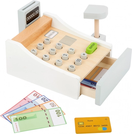 Wooden kids’ cash register SMALL FOOT white