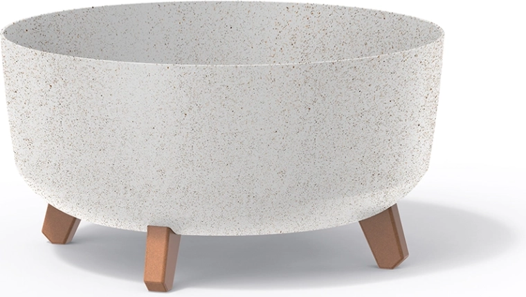 Gracia Low Eco Wood Planter 38 cm – white