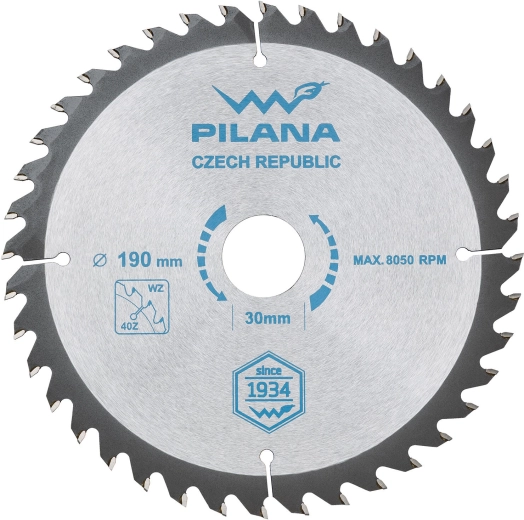 PILANA Saw Blade 190 mm, 40 teeth, carbide