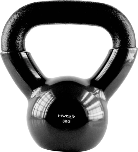 Kettlebell HMS 6 kg su vinilo danga, juodas