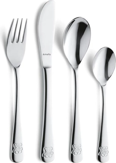 Amefa Teddy Bear Children's Cutlery Set, 4 pcs