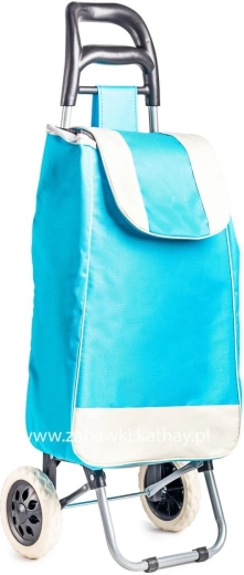 Shopping trolley bag with wheels light blue - 1 piece