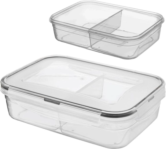 Divided food box with lid and seal 1 l