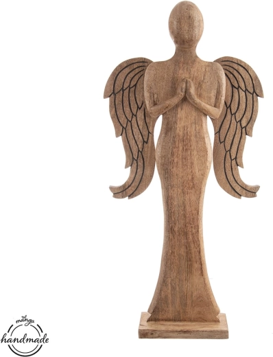Wooden angel made of mango wood, 77.5 cm