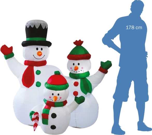 Pripučiama šviečianti sniego senelių šeima 153 cm