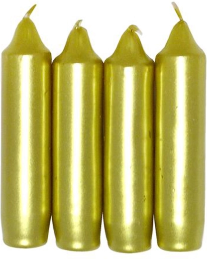 Auksinės advento žvakės Ø 2,5 cm – rinkinys 4 vnt.