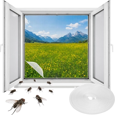 Langų tinklelis nuo vabzdžių Repest 160 × 130 cm baltas, tvirtinamas lipnia „Velcro“ (sausuoju) užsegimu