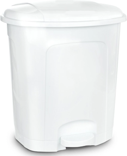 Plastikinė šiukšliadėžė su pedalu 50 l, balta