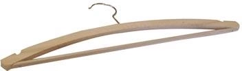 Wooden men's wardrobe hanger with hook and notches, waxed