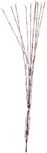 Artificial decorative branch with flower, white/brown, 65 cm