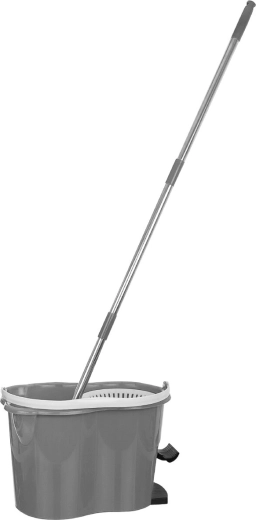 Rotating mop set with pedal and wringer basket