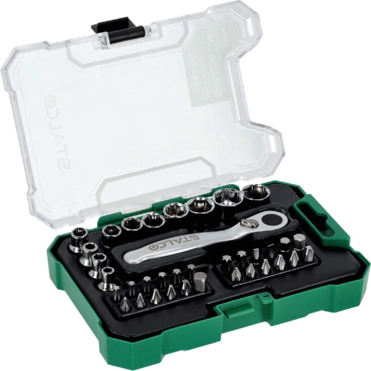 Stalco 1/4" Ratchet, Bit and Socket Set (36 pcs)