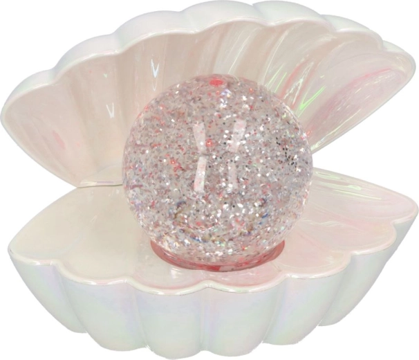 White decorative LED lamp with sparkling pearl
