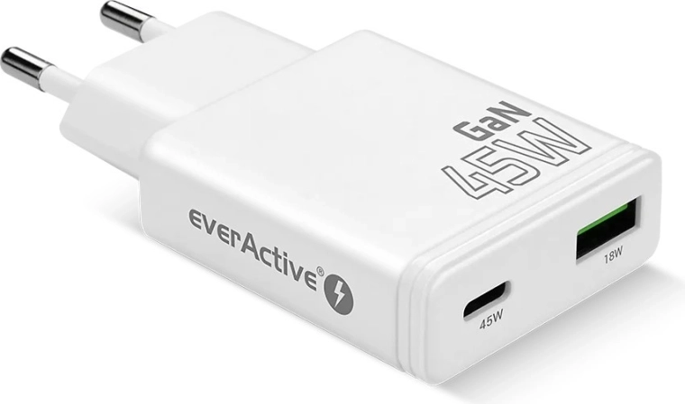Fast charging via USB‑C PD up to 45 W