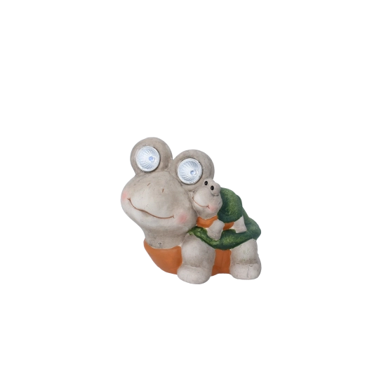 Garden Turtle Figurine with LED Eyes 15 × 12.5 × 14.5 cm