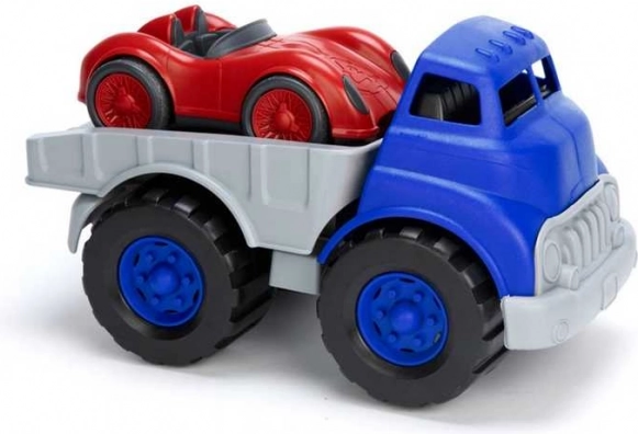 Truck with Racing Car Green Toys
