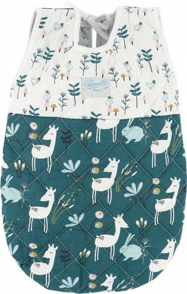 Miegmaišis lėlei 36–40 cm PETITCOLLIN, žaliai baltas