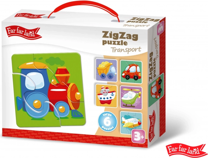 Far Far Land Puzzle ZigZag Transport motive with 6 images