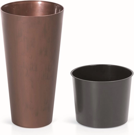 Tubus Slim Corten Planter with Insert 30 cm – Weathering Steel