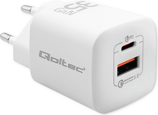 Tinklo įkroviklis 35 W GaN Ultra, USB‑C PD + USB‑A, baltas