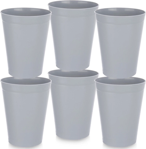 Plastikiniai puodeliai SANDY pilki 300 ml, 6 vnt.