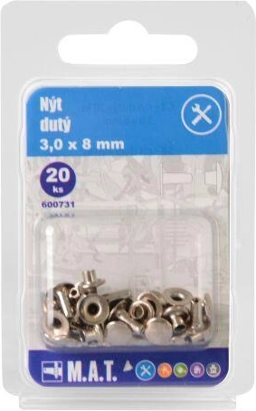 Hollow rivet 3 × 8 mm (20 pcs)