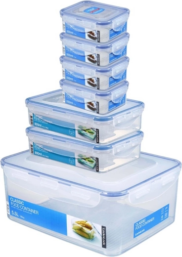 LOCK set of airtight food containers, 7 pcs