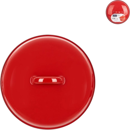 Emaliuotas dangtis Lem 17 cm, raudonas