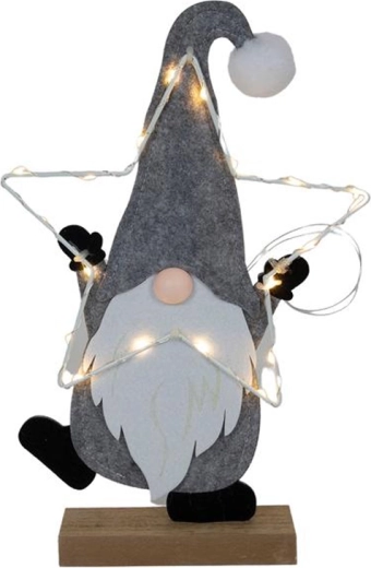 Veltinė Santa figūrėlė 35 cm su LED lemputėmis