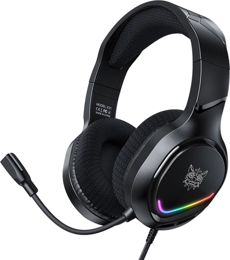 Žaidimų ausinės Onikuma X31 su RGB apšvietimu ir 50 mm garsiakalbiais